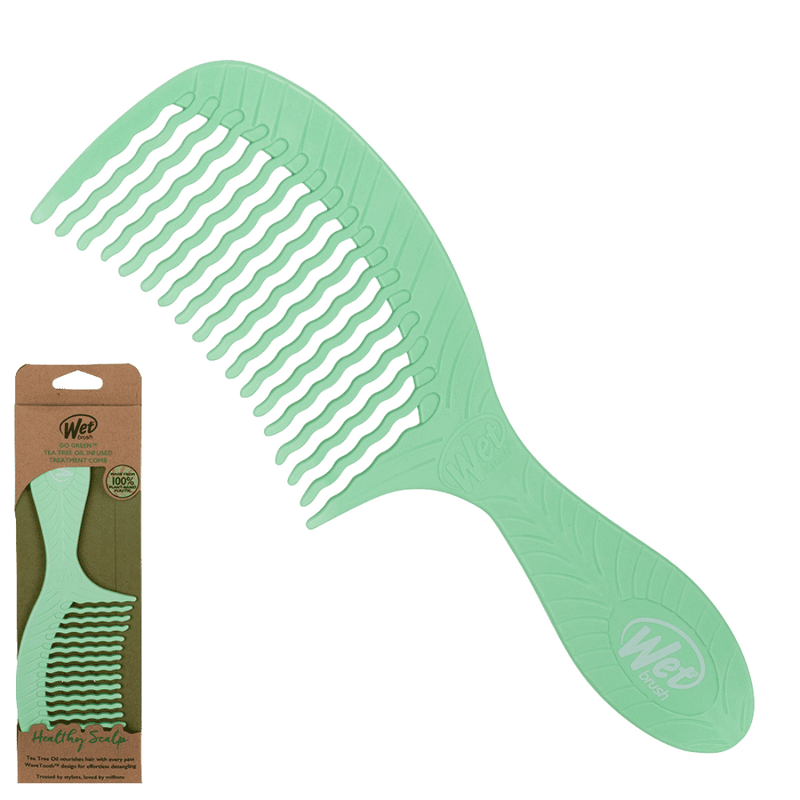 Wet Brush Go Green Treatment Comb | Infused Tea Tree Oil Green