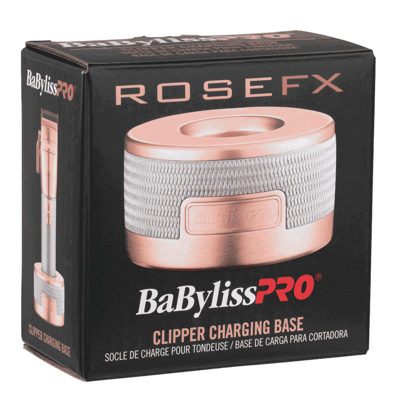 Packaging of Babyliss PRO Rose Gold FX Hair Clipper Charging Base