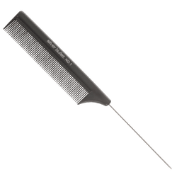 Silver Bullet Carbon Metal Tail Hair Comb | 20.3cm | Black