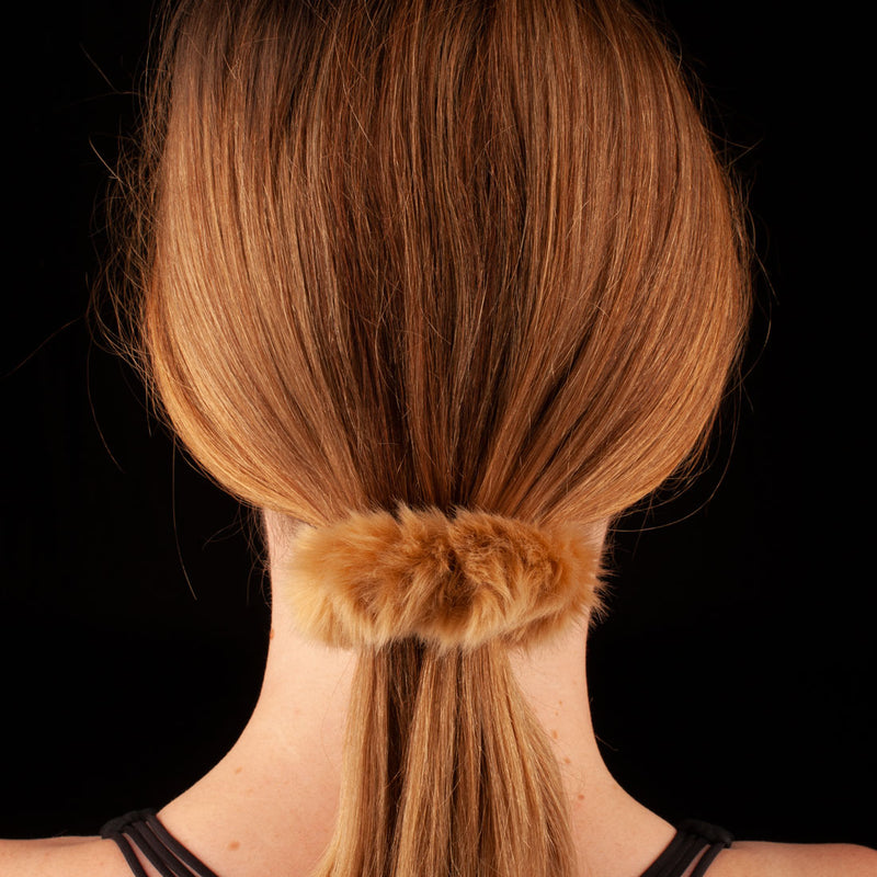 Faux Fur Scrunchie | Camel