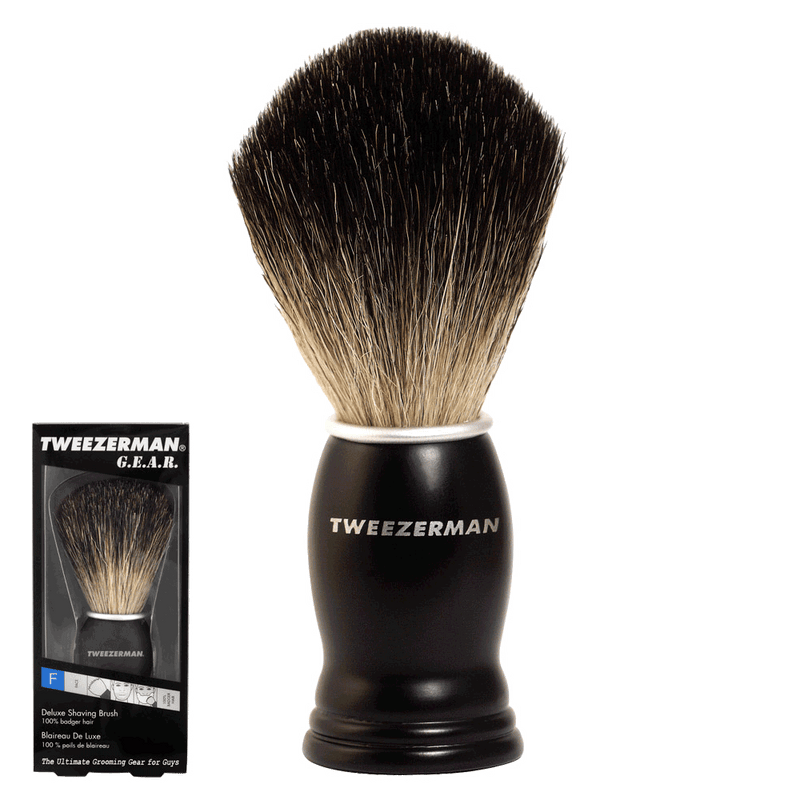 Tweezerman Gear Deluxe Shaving Brush | Black