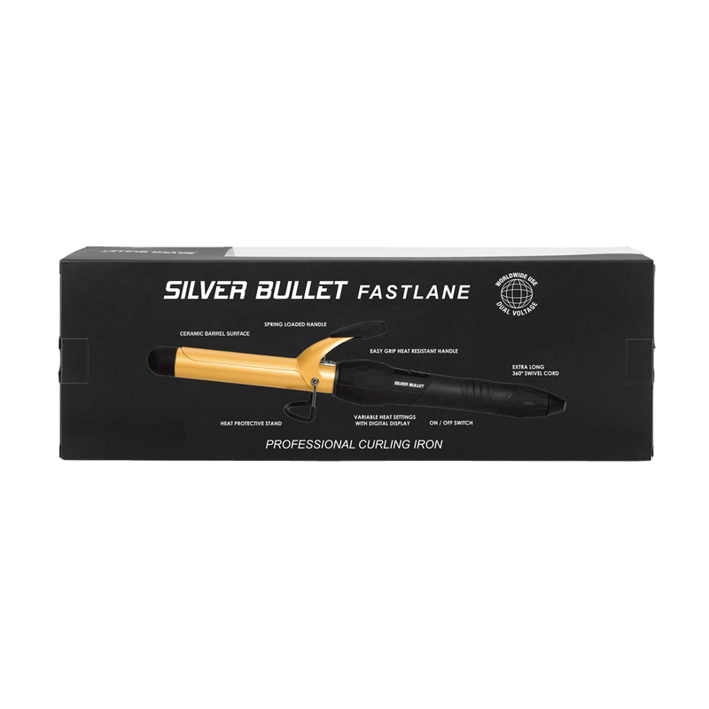 Packaging Silver Bullet Fastlane Gold 25mm Ceramic Curling Iron