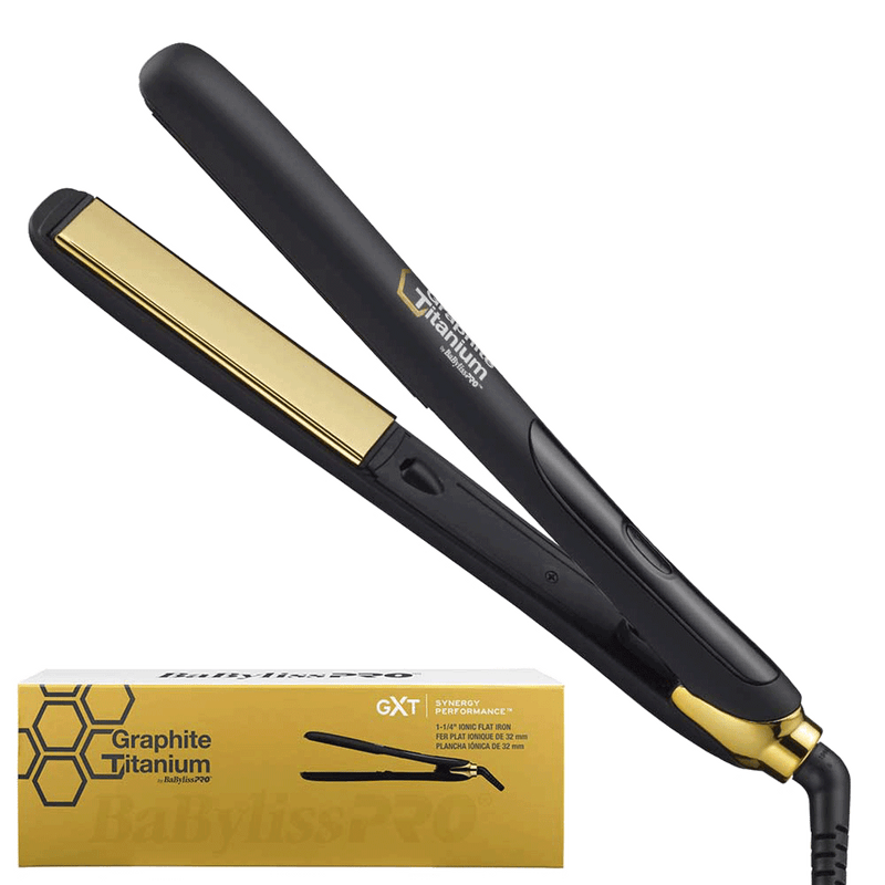  BaBylissPRO Gold and black Graphite Titanium Ionic 32mm Hair Straightener 