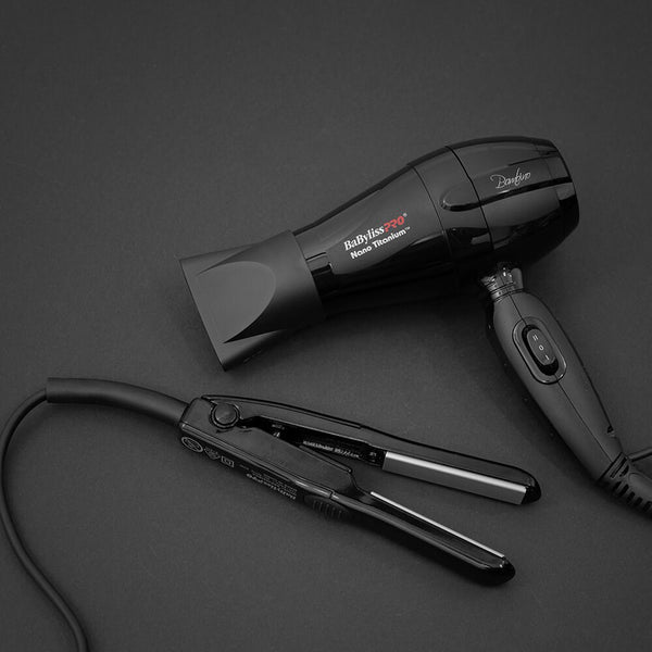 BaBylissPRO Black Travel In Style Hair Dryer and Straightener Set
