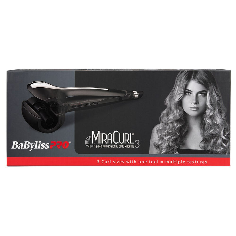 Packaging of Babyliss Pro Black MiraCurl 3 in 1 Professional Curl Machine 