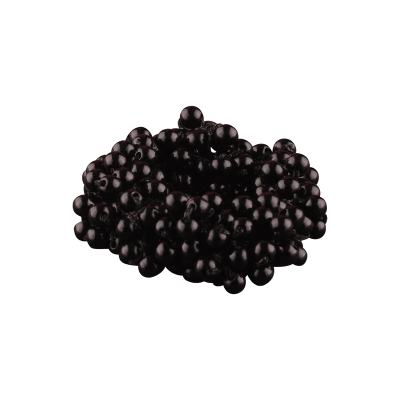 Faux Pearl Bead Scrunchie | Black