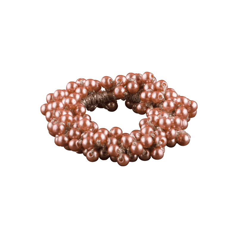 Faux Pearl Bead Scrunchie | Rose Gold