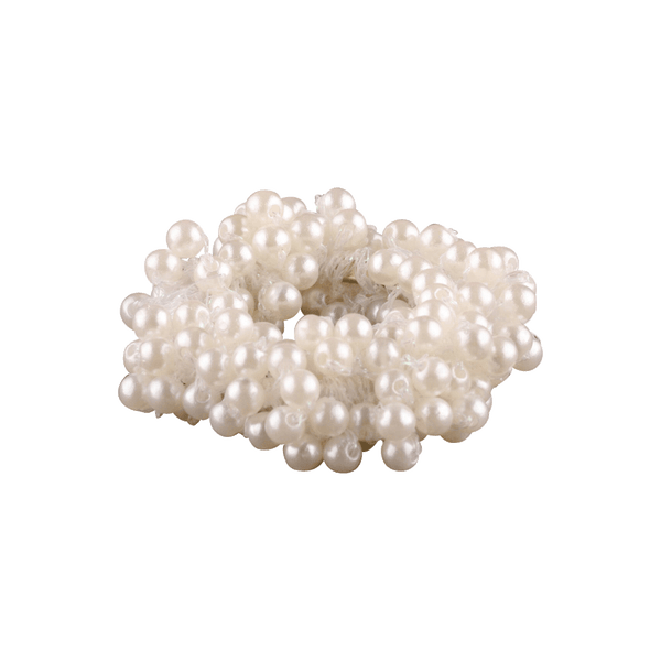 Faux Pearl Bead Scrunchie | White