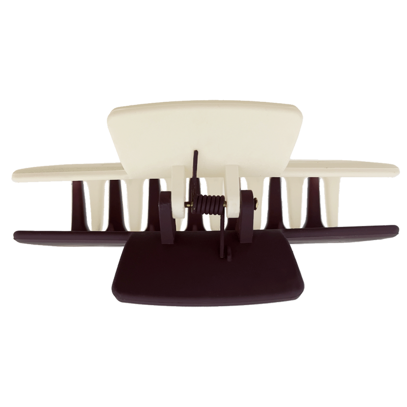 Melanie Hair Claw | Two Tone Burgundy & White