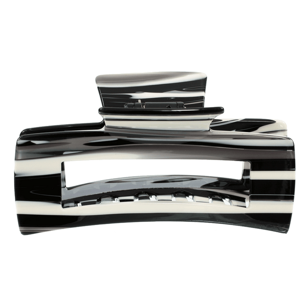 Melanie Hair Claw | Stripe Black & White