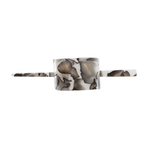 Harper Hair Slide Barrette |  Marbled Grey