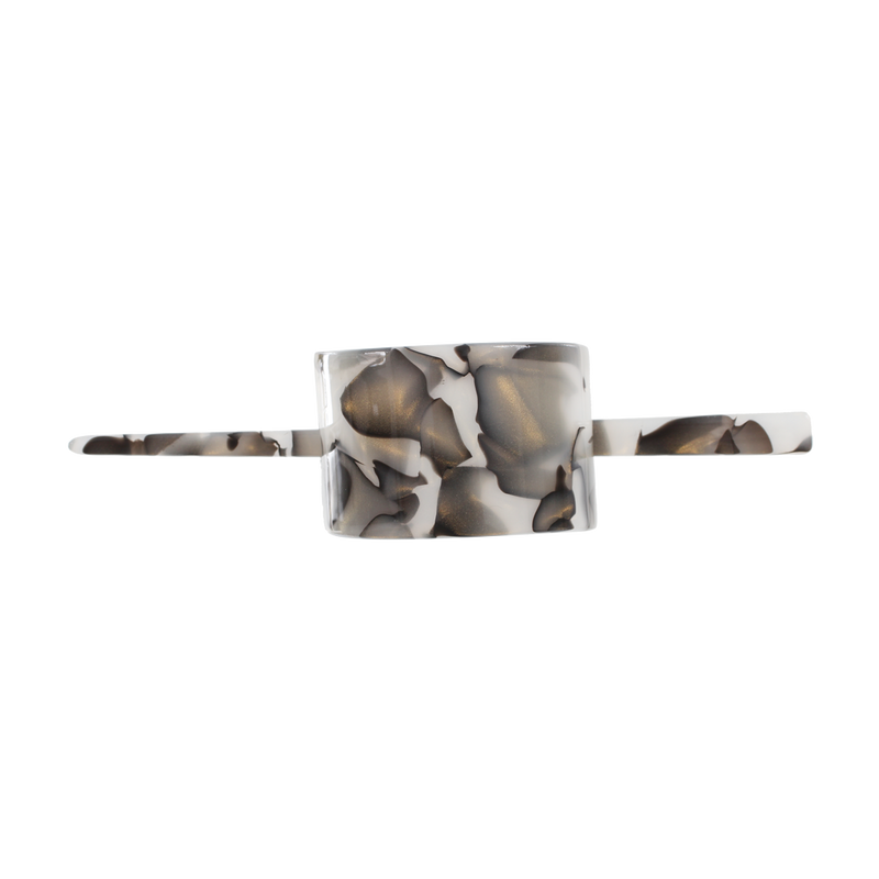 Harper Hair Slide Barrette |  Marbled Grey