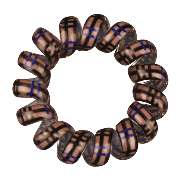 Phone Cord Hair Tie  |  Set of 3 Brown|Royal Blue|Black