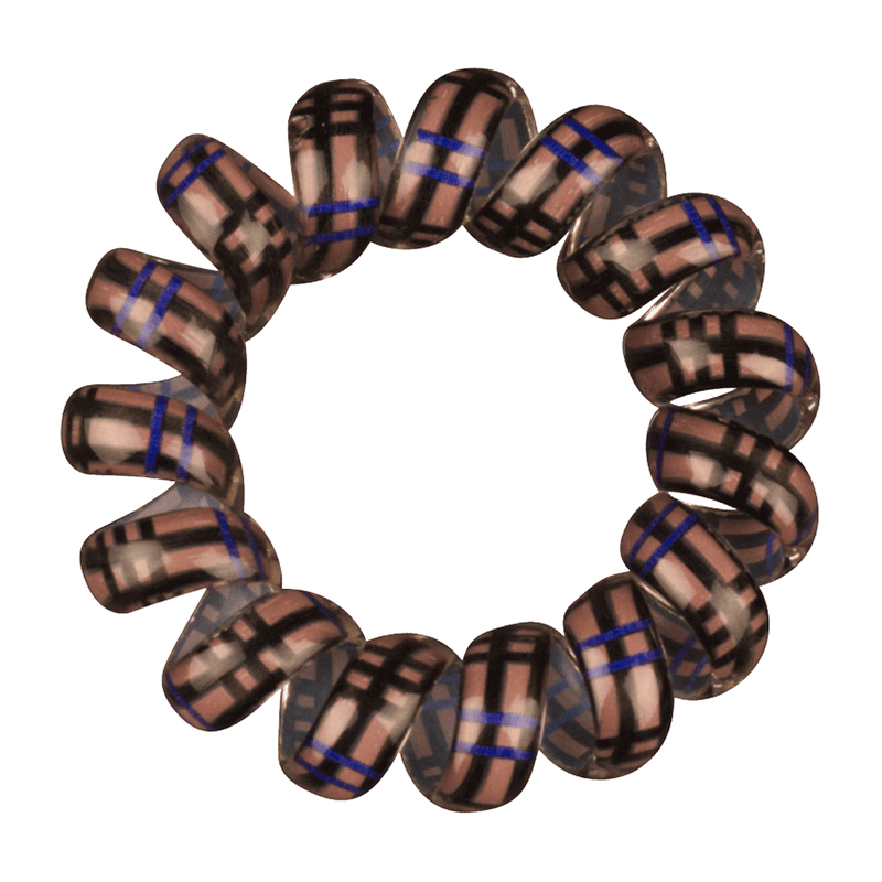 Phone Cord Hair Tie  |  Set of 3 Brown|Royal Blue|Black