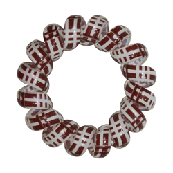 Phone Cord Hair Tie  |  Set of 3 Brown | White