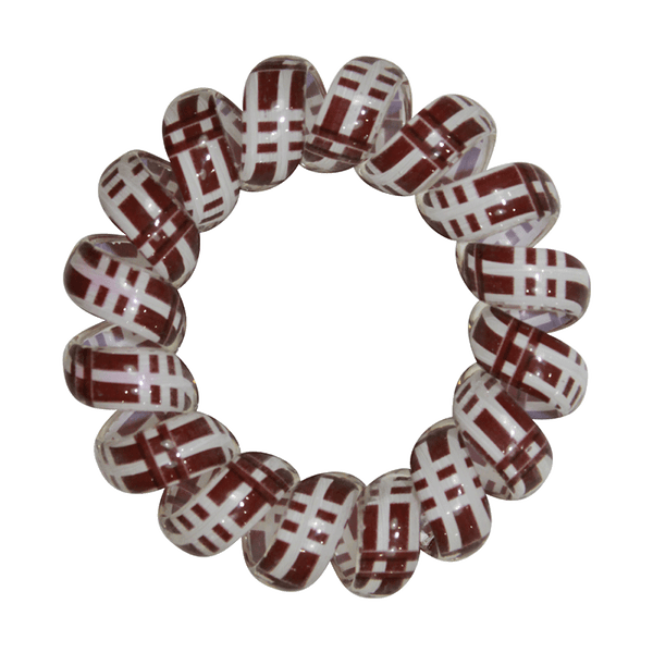 Phone Cord Hair Tie  |  Set of 3 Brown | White