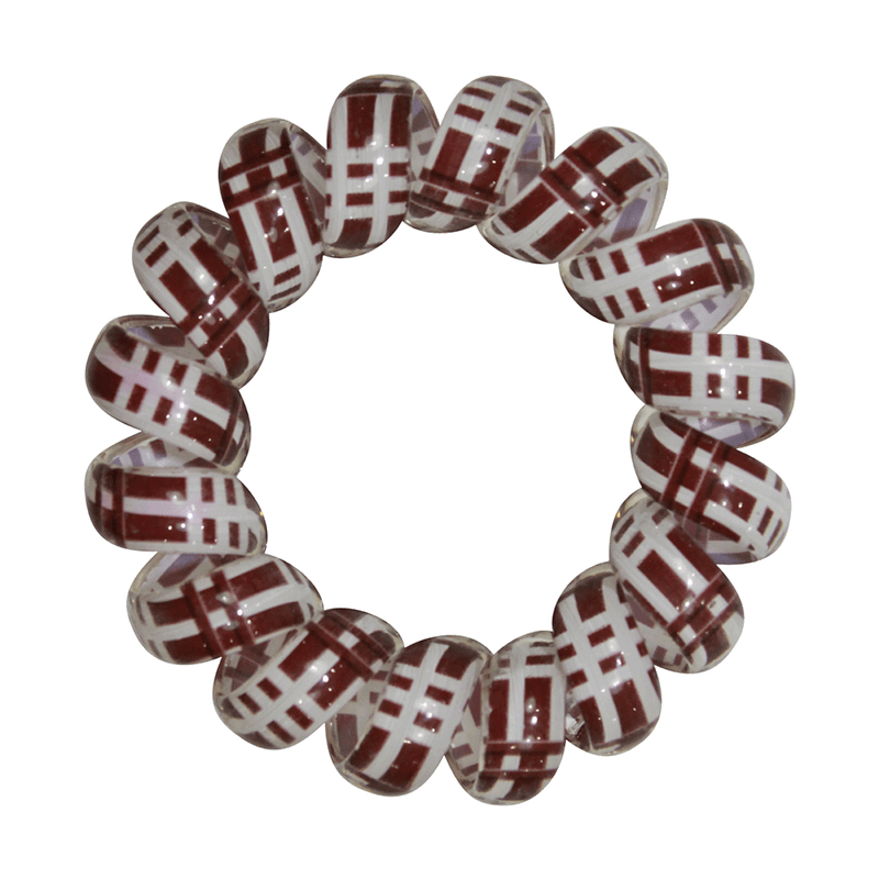 Phone Cord Hair Tie  |  Set of 3 Brown | White