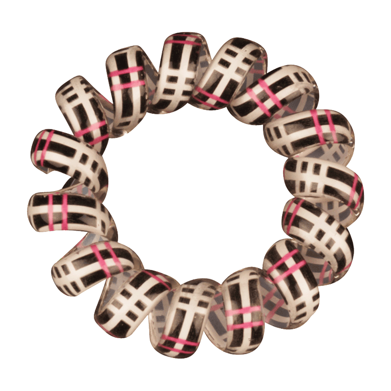 Phone Cord Hair Tie  |  Set of 3 Black|White|Pink