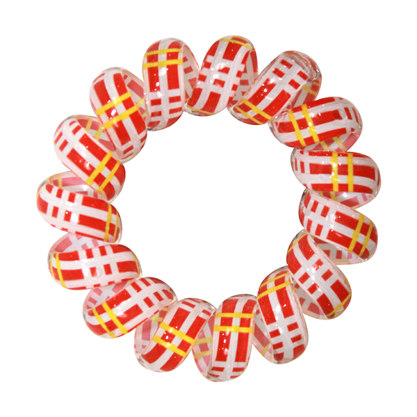 Phone Cord Hair Tie  |  Set of 3 Red|Yellow|White