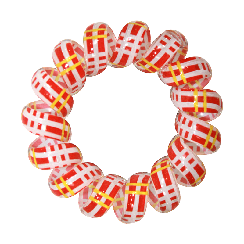 Phone Cord Hair Tie  |  Set of 3 Red|Yellow|White