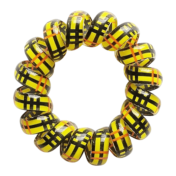 Phone Cord Hair Tie  |  Set of 3 Yellow|Black|Orange