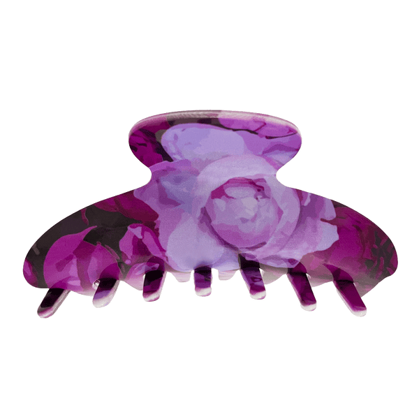 Tracey Hair Claw Extra Large | Fuchsia Peony Flower Design