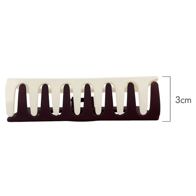 Melanie Hair Claw | Two Tone Burgundy & White