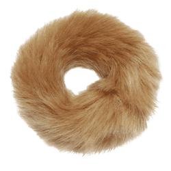 Faux Fur Scrunchie | Camel