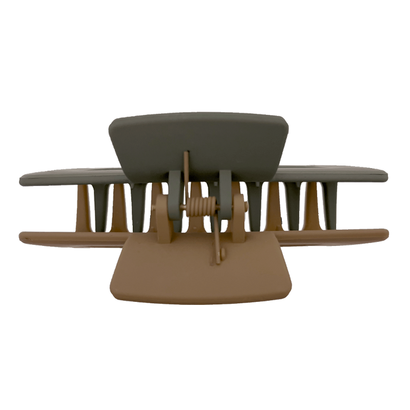 Melanie Hair Claw | Two Tone Green & Taupe