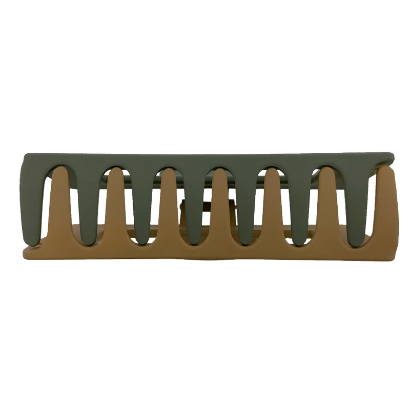 Melanie Hair Claw | Two Tone Green & Taupe