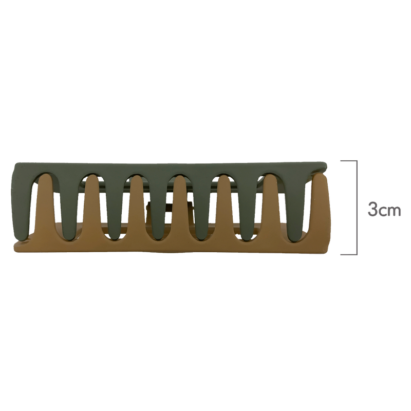 Melanie Hair Claw | Two Tone Green & Taupe