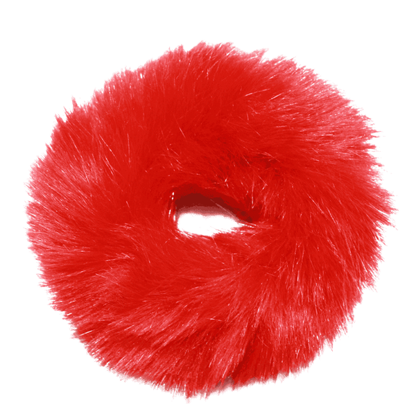 Faux Fur Scrunchie | Red