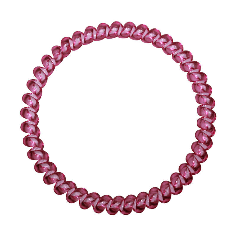 Slimline Phone Cord Hair Tie  |  Set of 3 Coral Pink