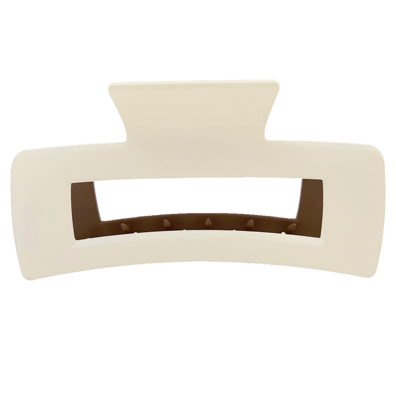 Melanie Hair Claw | Two Tone Taupe & White