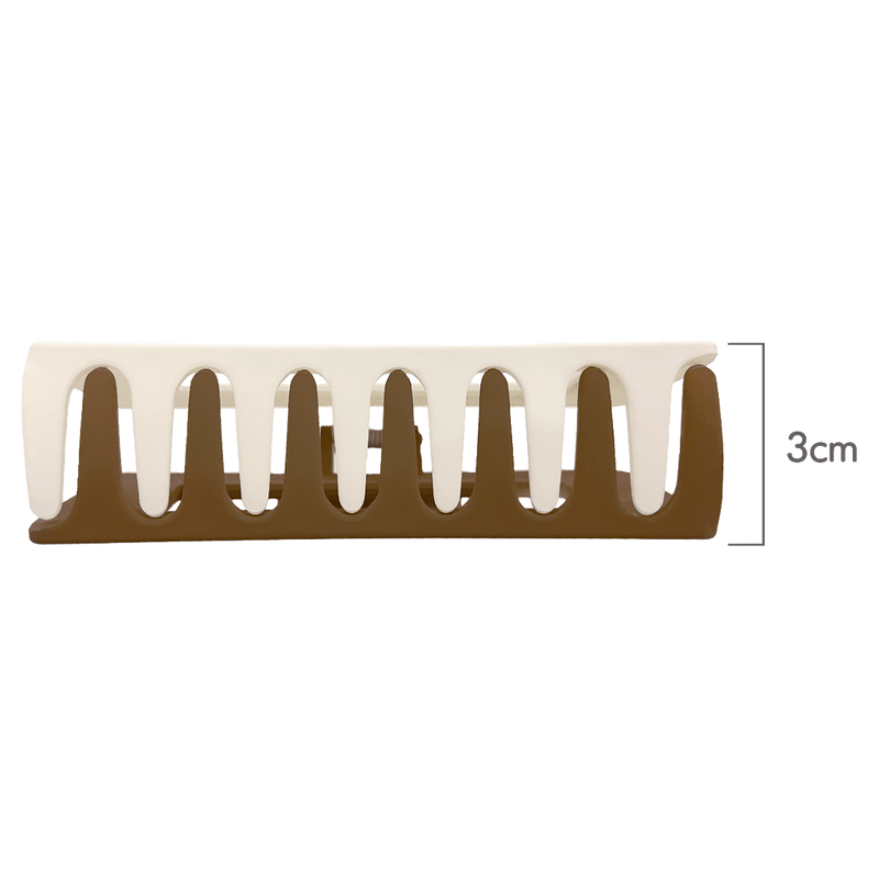Melanie Hair Claw | Two Tone Taupe & White